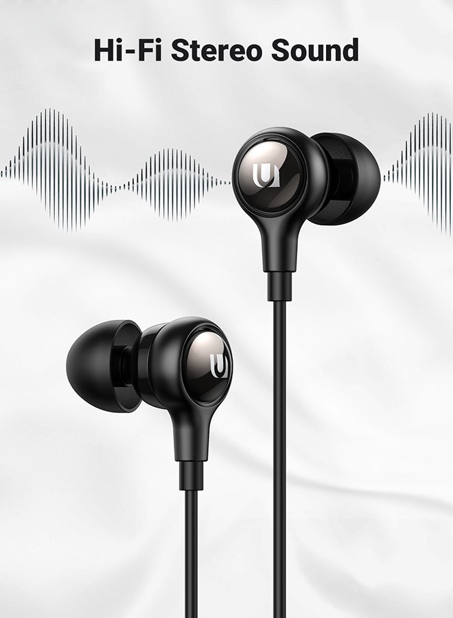 يو جرين سماعات أذن من النوع C مزودة بميكروفون، وسماعات أذن سلكية بمنفذ USB C لأجهزة آيفون 17/16/15، وسامسونج S25 وS24 ألترا، وRedmi Note 12 12 Pro Oneplus، وهواوي، وHonor، وشاومي، وVivo أسود - Image 2